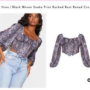 Snake Print Corset Crop Top